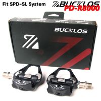 BUCKLOS ที่ปั่นจักรยานไนลอนแพลตฟอร์มจักรยานเหยียบ R8000 Clipless ถนนกุญแจล็อคจักรยานเหยียบเหมาะกับจักรยาน SPD SL เครื่องประดับ