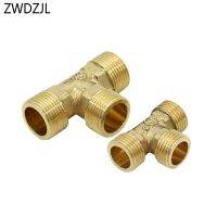 Brass 1/2 3/4 quot; Tee Connector copper T-Shape Fitting 3 Way Hose Tube Adapter conector grifo 1pcs