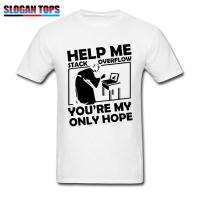 Comic Tshirt Men T Shirt Help Me Stack Overflow Youre My Hope Tshirt Letter Print White Clothes Cotton Tees