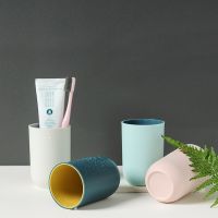 Fresh simple two-color mouthwash cup household couple brushing cup Washing cup plastic toothbrush glass of water cup