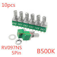 10PCS 5pin RV097NS เดี่ยวมิเตอร์ B5K B10K B20K B50K B100K B500K พร้อมสวิทช์เสียง/เครื่องขยายเสียง/ปิดผนึก Potentiometer Handle,รับประกันคุณภาพ