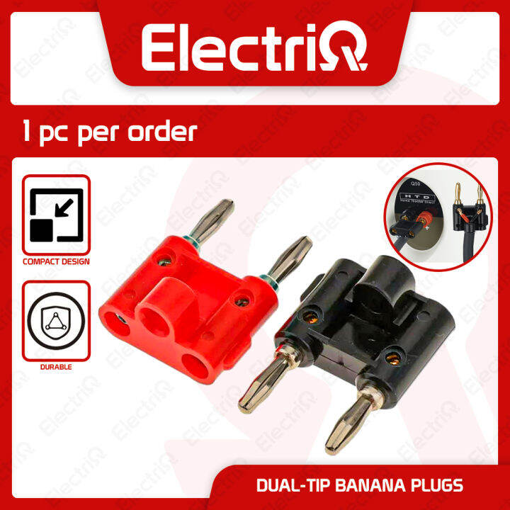 Electriq 2x DualTip Banana Plugs, Speaker Wire Connectors Screw Plugs
