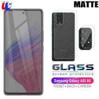 3in1 9D Matte กระจกนิรภัยสำหรับ Samsung Galaxy A53 5G Samsung A53 A33 A73 A13 5G A23 A13 4G Frosted เต็มรูปแบบป้องกันหน้าจอแก้วฟิล์มฟิล์มเลนส์