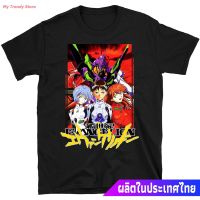 ROUND คอลูกเรือMy Trendy Store อีวานเกเลียนเสื้อยืดลำลอง Kezoihu Neon Genesis Evangelion T-Shirts Simple Printed Shirts  91FQ