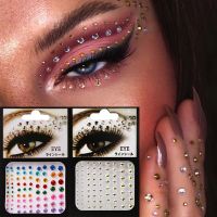 1PC 3D Face Jewels Diamond Makeup Art Eyeliner Glitter Face เครื่องประดับสติกเกอร์ชั่วคราว Tattoo Party Bady เครื่องมือแต่งหน้า Rhinestones