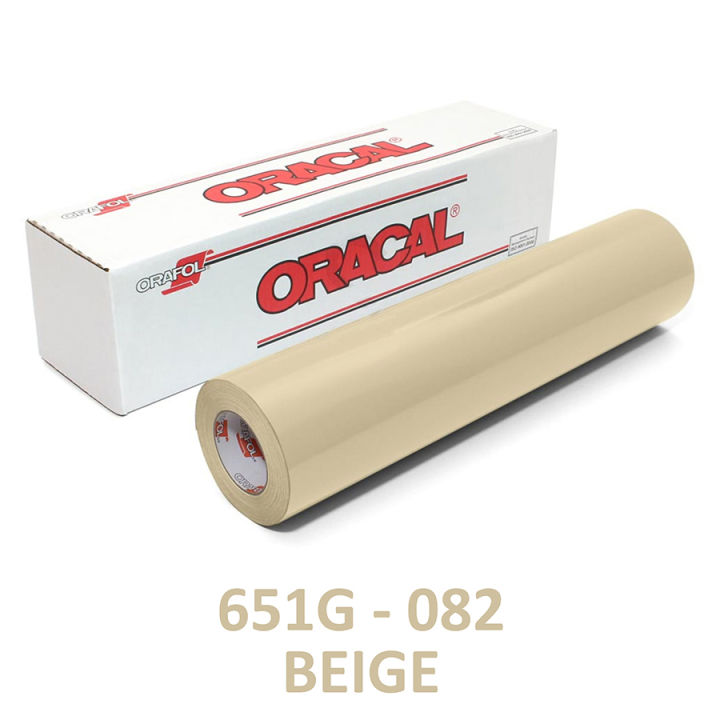 Oracal 651 G082 สติ๊กเกอร์เงาสีครีม ติดรถยนต์ (กดเลือกขนาด)