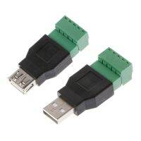 1ชิ้น Usb 2.0ประเภทตัวผู้/ตัวเมียถึง5พินตัวเชื่อมต่อแบบสกรูแจ็ค Usb พร้อมโล่ Usb2.0กับปลั๊กขั้วต่อแบบสกรู