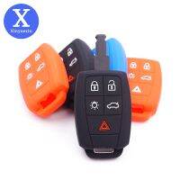 Xinyuexin Silicone Car Key Cover for Volvo Xc90 V50 S40 C70 S60 D5 C30 Case Protector Funda Llaves Remote Control Keys Holder Key Chains