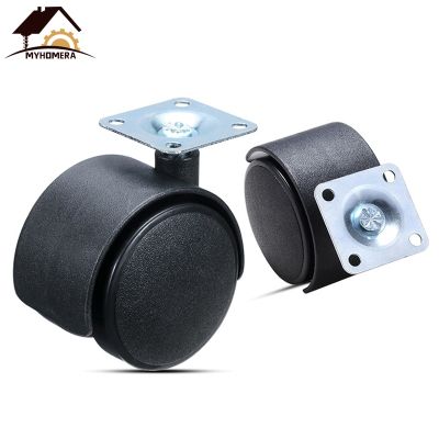 Myhomera Furniture Wheel Table Caster 30mm 40mm 48mm Plate without Brake Swivel Castor Wheels Replace Trolley Cart Roller Black Furniture Protectors R