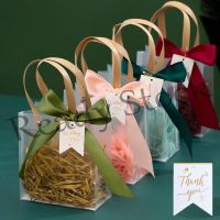 【hot sale】 ◘ B41 Teachers Day Gift Bag with Ribbon Raffia Door Gift Bag Thank You Bag Wedding Bag Transparent Frost Gift Bags Berkat Kahwin