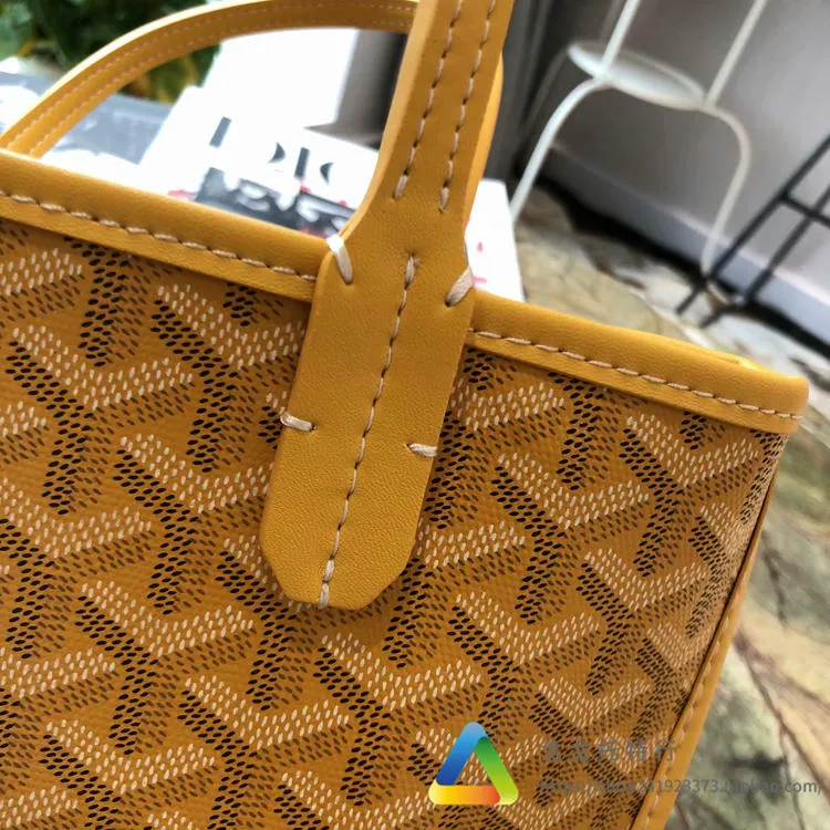 Goyard tote bag Elegant DE leather large teeth goya Goyard single shopping  tottenham canvas shoulder bag portable mummy bag