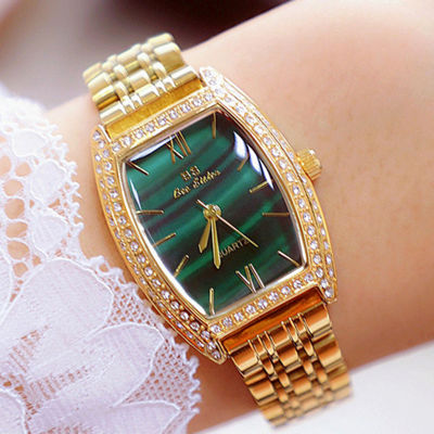 Bee Sister Reloj De Mujer  New Luxury nd Women Wrist Watches Small Green Classic Stainless Steel Fashion Watch for Ladies