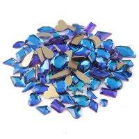 【CW】 blue art Rhinestone 100Pcs flat back Volcanic Strass for Nails Decoration