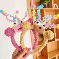 【cw】 Cartoon Sausage Mouth Wool Roll Hairbands Kids Headband Ornament Hoops Band Hair Accessories And