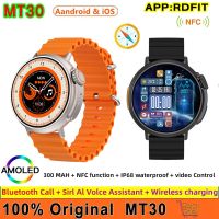 หน้าจอ AMOLED Original MT30 Smart Watch Ultra NFC Series 8 Video Control Siri Voice Tracker Bluetooth Call Men Men