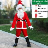 ชุดวันคริสต์มาสชุดเครื่องแต่งกายCosplay Santa Clausชุดเดรสแฟนซีชุดเดรสผู้ใหญ่ชายชุดXmasเครื่องแต่งกายซานตาคลอส
