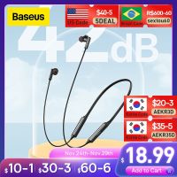 Baseus U2 Pro Neckband Earphone Bluetooth 5.2 Hybrid 42dB ANC Wireless Headphone In-Ear Noise Cancelling Gaming Sports Headsets