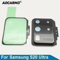 Aocarmo Wide-angle Rear Back Camera Lens With Frame Adhesive Sticker Replacement Parts For Samsung Galaxy S20 Ultra S20u Smartphone Lenses