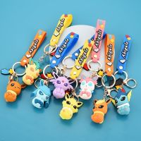 Pokemon action figures Pikachu Charmander Snorlax Squirtle Anime toy Pokemon Fashion Keychain Bag Keyring Pendant Birthday Gifts