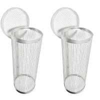 2Pcs Rolling Grill Basket Stainless Steel Wire Mesh Cylinder Grilling Basket Outdoor Round Grill Basket for Grill