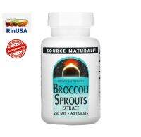 Source Naturals Broccoli Sprouts Extract, Sulforaphane ซัลโฟราเฟน, สารสกัดต้นอ่อนบล็อก​โคลี่​ ลดสารความแก่ AGE