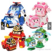 Hộp 4 con biệt đội robocar poli biến hình thành robot, ô tô