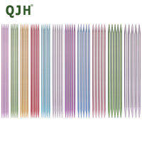 QJH 56ชิ้นคู่ชี้เข็มถัก7.87 ",สั้นอลูมิเนียมออกไซด์เข็มถักชุดสำหรับการเริ่มต้นและเด็ก,ถุงเท้า,ถุงมือ