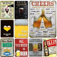 2023 Fashion Beer Cheers Tin Sign Vintage Wall Plate Painting Decor Bar Pub Restaurant Kitchen Pin Up Metal Crafts Decorative Plaques