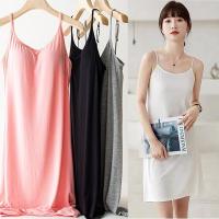 COD SDFGDERGRER With Padding Women Casual Loose Long Fashion Summer Sleeveless Modal Cotton Night Sleepwear Round Neck Ladies