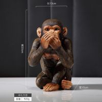 C Creative Simulation Animal Sculpture Resin Little Monkey Statue Crafts Living Room Study Furnishings Home Decoration Accessories