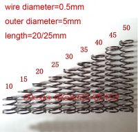 【LZ】 50pcs 0.5x5mm series small spot spring 0.5mm wire compression pressure springs Length (20/25)mm