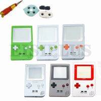 【LZ】▩✜♀  Diy botões coloridos branco verde completo caso capa habitação substituição para gameboy bolso console para gbp caso escudo lente prata