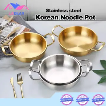 Portable Stainless Steel Seafood Pot For Korean Ramen And Golden