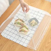 Fold Food Cover Food Vegetable Table Dish Tent Net Large Dust-proof Washable Picnic Covers Folded Kitchenware Cooking Meal Mesh Food Protector Kitchen