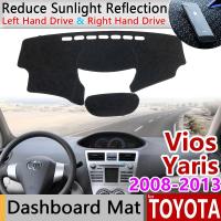 สำหรับโตโยต้า Vios Yaris Belta Soluna XP90 2008 ~ 2013ป้องกันเสื่อกันลื่นแผ่นคลุมแผงหน้าปัดรถยนต์แผ่นกันแดดพรมอุปกรณ์เสริมรถยนต์2012