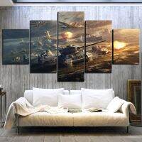 5Pcs World Of Tanks Game Wall Art Decor,ภาพวาดผ้าใบแบบแยกส่วน,เหมาะสำหรับการตกแต่งห้องนั่งเล่นวัยรุ่น,ธีมการเล่นเกม,สีสันสดใส,คุณภาพสูง,ติดตั้งง่าย,เพิ่มพื้นที่ของคุณ