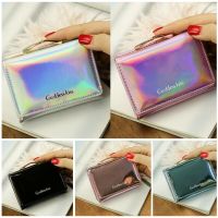 Wanita Kecil Dompet Laser Hologram Dompet Wanita Multi Card Slot Pemegang Kartu Pendek Dompet Koin Dompet Carteira Portfel Gadis Gif