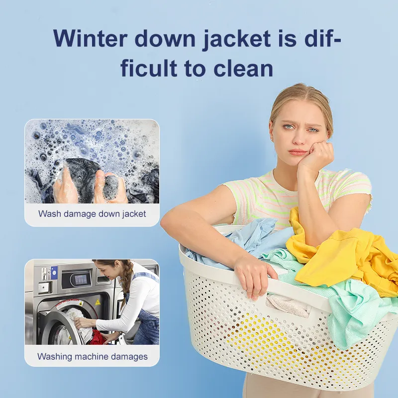 Down Jacket Wipes Dry Cleaner No-wash Cleaning Special Oil Stain Remover  Washing Clothes Down Jacket Cleaning Wipes Household