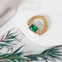 Her Lab Jewelry | แหวนปรับขนาดได้แฟชั่นของผู้หญิงมรกต14K ชุบทองแหวนพลอยประณีตหยกซ้อนเครื่องประดับข้อมือสไตล์เกาหลีเรียบง่ายเครื่องประดับผู้หญิงแหวนทองส่วนบุคคล