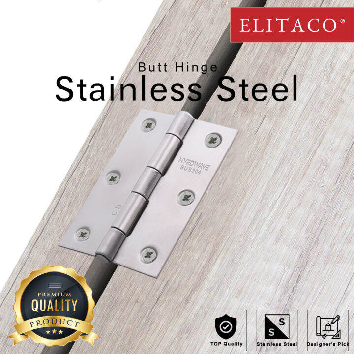 【ELITACO】100mm Stainless Steel Folding 2mm 3mm Butt Hinge Hairline