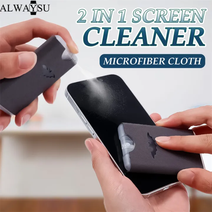 2 in 1 Screen Cleaner Microfiber Cloth Mist Cleaner Screen Cleaner Spray for All Phones Laptop