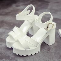 2022 New Platform Sandals Thick Bottom Solid Color Sandal Female High Heels Women Summer Shoes with Heel Roman Footwear