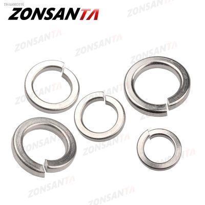 ℗▥ ZONSANTA A2 304 Stainless Steel Split Spring Lock Washer locking Elastic Gasket M1.6 M2 M2.5 M3 M4 M5 M6 M8 M10 M12 M16 M20 GB93