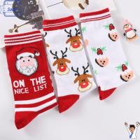 SADIE Thickness Winter Warm Snowman Santa Claus Elk Stockings Christmas Socks Cotton