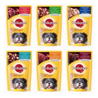 Pedigree Pouch 12x130 G อาหารสุนัข แบบซองชนิดเปียก Chicken &amp; Liver เนื้อไก่ตับชิ้นในน้ำซอส