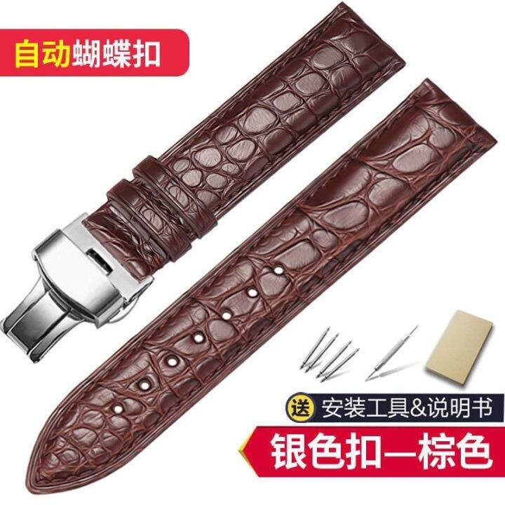 original-top-layer-crocodile-leather-belt-round-grain-strap-men-and-women-butterfly-buckle-pin-watch-chain-mens-high-end