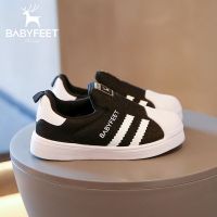 2023Babyfeet รองเท้าเด็ก 2022 ใหม่ฤดูใบไม้ผลิและฤดูใบไม้ร่วงเด็กหัวเปลือกหอยรองเท้าเด็กผู้หญิงรองเท้ากีฬา