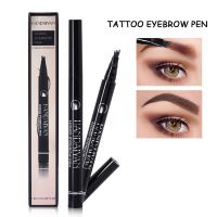 HANDAIYAN Natural Eyebrow Pencil 4 Head Fork Tip Eyebrow Tattoo Pen Liquid Eyebrow Sketch Makeup Tools Waterproof Long Lasting