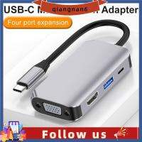 QIANGNAN6ตัวขยาย4 In 1 USB 3.0 4K HDMI VGA USB USB C ฮับแท่นวางมือถือตัวแยก Type-C