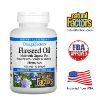 น้ำมันเมล็ดเฟล็กซ์ 90 softgels-Natural Factors, Flaxseed Oil, 1,000 mg, 90 Softgels